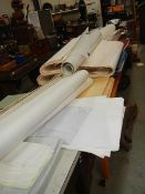 A huge lot of rolls of printing paper, A4 card, coloured paper etc.