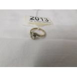 A 9ct gold and diamond ring, size H.