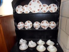 A Queen Anne bone china tea set and Paragon and diamond trio's
