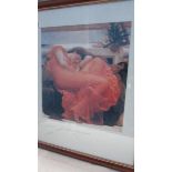 A framed and glazed print entitled 'Flaming June', Frederic Lord Leighton.