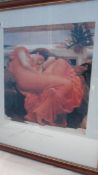 A framed and glazed print entitled 'Flaming June', Frederic Lord Leighton.