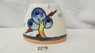 A Lorna Bailey Pottery purse vase in the Bursley Way design, 13 cm tall, signed to base.