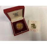 A 1986 gold sovereign (the coin has been handled)