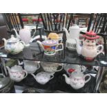 12 collectors teapots including Masons, Broadhurst, Kathie Winkle etc.