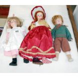 2 German S & H bisque dolls (boy and girl) and an interesting doll marked what appears to be