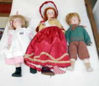 2 German S & H bisque dolls (boy and girl) and an interesting doll marked what appears to be