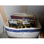 A box of LP records including Odyssey, Frank Sinatra, Bacharach & some orchestral etc.