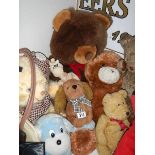 A quantity of soft toys.