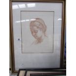 A framed and glazed French print with a seal for the Louvre. Image 24 x 18 cm, frame 60 x 44 cm.