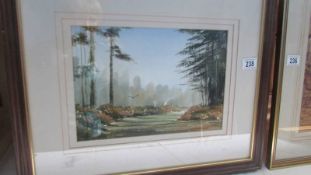 An original watercolour landscape with falcon by Terry Goodison.