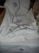 A quantity of good embroidered white linen etc.