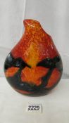 An Anita Harris Studio Pottery medium size teardrop vase in the volcano design, 22 cm tall,