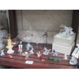 A selection of glass animals etc.