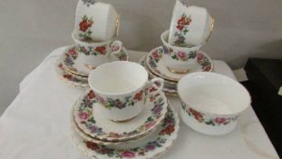 A Royal Standard tea set, missing one tea cup.