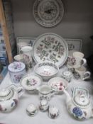 A good lot of Port Meirion Botanic Garden, 20+ pieces including toast rack, large bowl, vase, clock,