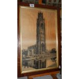 Two framed and glazed church related prints, 61 x 41 cm and 50 x 47 cm.