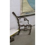 An ornamental left side only cast bench end.