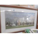 A framed and glazed print entitled 'The Opening Match' from a painting by Roy Perry R I. Image 56.