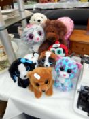 A selection of soft toys,