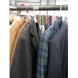 A mixed lot of good quality men's long coats, jackets etc.