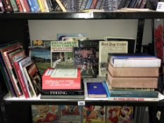 A collection of books on cricket etc