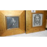 Two gilt framed prints in good frames, 21 x 21 cm and 18 x 18 cm.