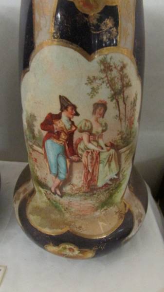 A pair of Victorian vases, 13.5" tall. - Image 3 of 3