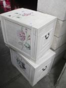 2 floral painted wooden storage boxes, (some scuffs in places) 40cm x 56.