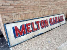A Melton garage sign (426cm x 79cm)
