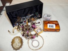 A box of costume jewellery