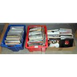 3 boxes of 45rpm records including Dire Straits, John Lennon, Milli Vanilli & Status Quo etc.