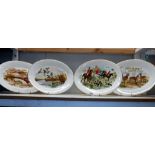 4 oval English bone china animal themed plates (34cm x 26cm)