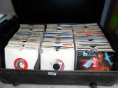 A large carrying case of approximately 300 x 45's records (mainly 1980's)