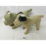 2 vintage stuffed dog toys including Farnells Alpha toys.