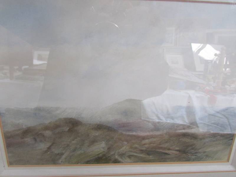 A framed and glazed watercolour mountain scene signed Lauder, image 22 z 15 cm, frame 41 x 35 cm. - Image 2 of 3