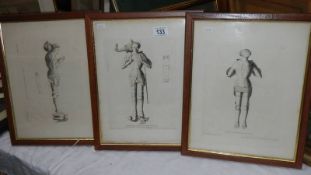 Three old engraving including The Earl of Warwick.