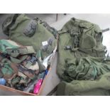 A military backpack, plus smaller backpack,