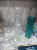 A quantity of good glass vases and a pretty bowl etc.