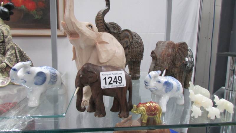 3 shelves of assorted elephant ornaments. - Image 3 of 4