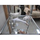 3 Lladro geese figures (smallest one has repair to beak)