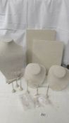 Three good quality necklace display stands, 2 display boards and other display items.