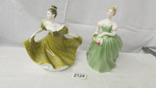 2 Royal Doulton figurines - Clarice HN2345 and Lynne HN2329,