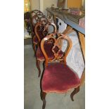A set of 4 mahogany cabriole leg chairs (in need of attention).