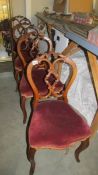 A set of 4 mahogany cabriole leg chairs (in need of attention).