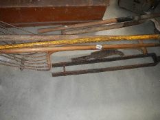 A quantity of garden tools.