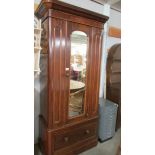 A good Victorian mahogany single wardrobe with bottom drawer.