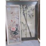 2 framed and glazed Japanese bird pictures.