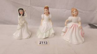 3 Royal Doulton figurines - Amanda HN2996, Kerry HN3036 and Helen HN2994.