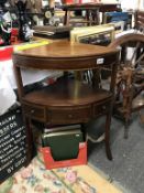 A mahogany inlaid corner wash stand.