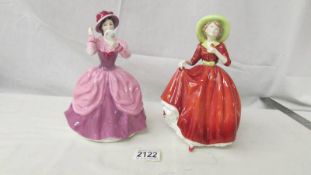 2 Royal Doulton figurines - A Single Red Rose HN3376 and Lady Pamela HN2718.